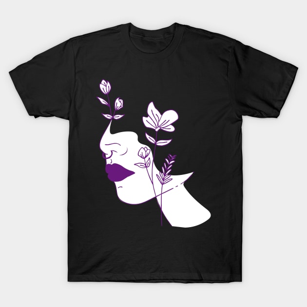 Beautiful Universe Flower Inspiration Purple & White T-Shirt by Always Growing Boutique